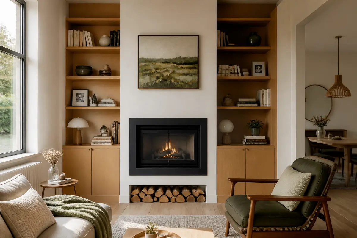 Bibliothèque Cheminée : 10 inspirations pour un agencement épuré !