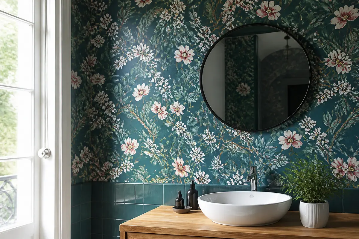 Papier peint salle de bain : Idées design et résistantes !